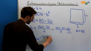 Extremwertaufgaben - Maximale Fläche eines Bilderrahmens